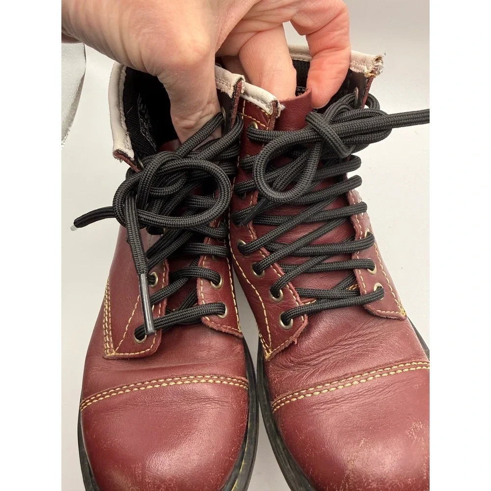 Dr. Martens Bruiser Kids Boots Size 13‎ US Burgundy Leather Side Zip